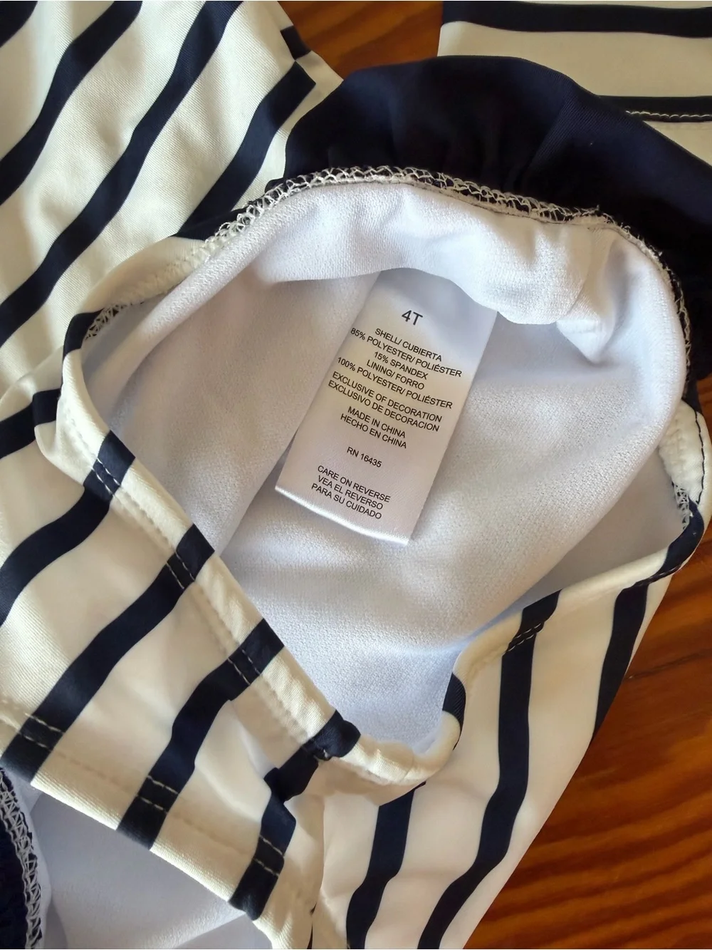 Sperry Long-Sleeve Stripe One-Piece Swimsuit 4T